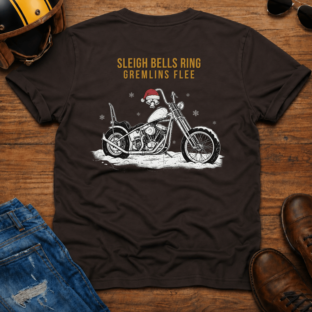 Sleigh Bells Ring Gremlins Flee Back Print T-Shirt