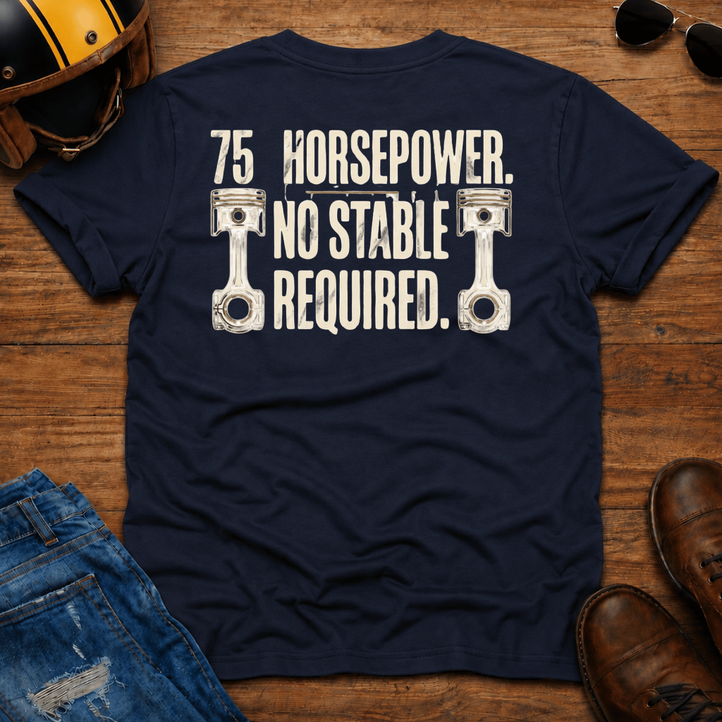 75 Horses Back Print T-Shirt