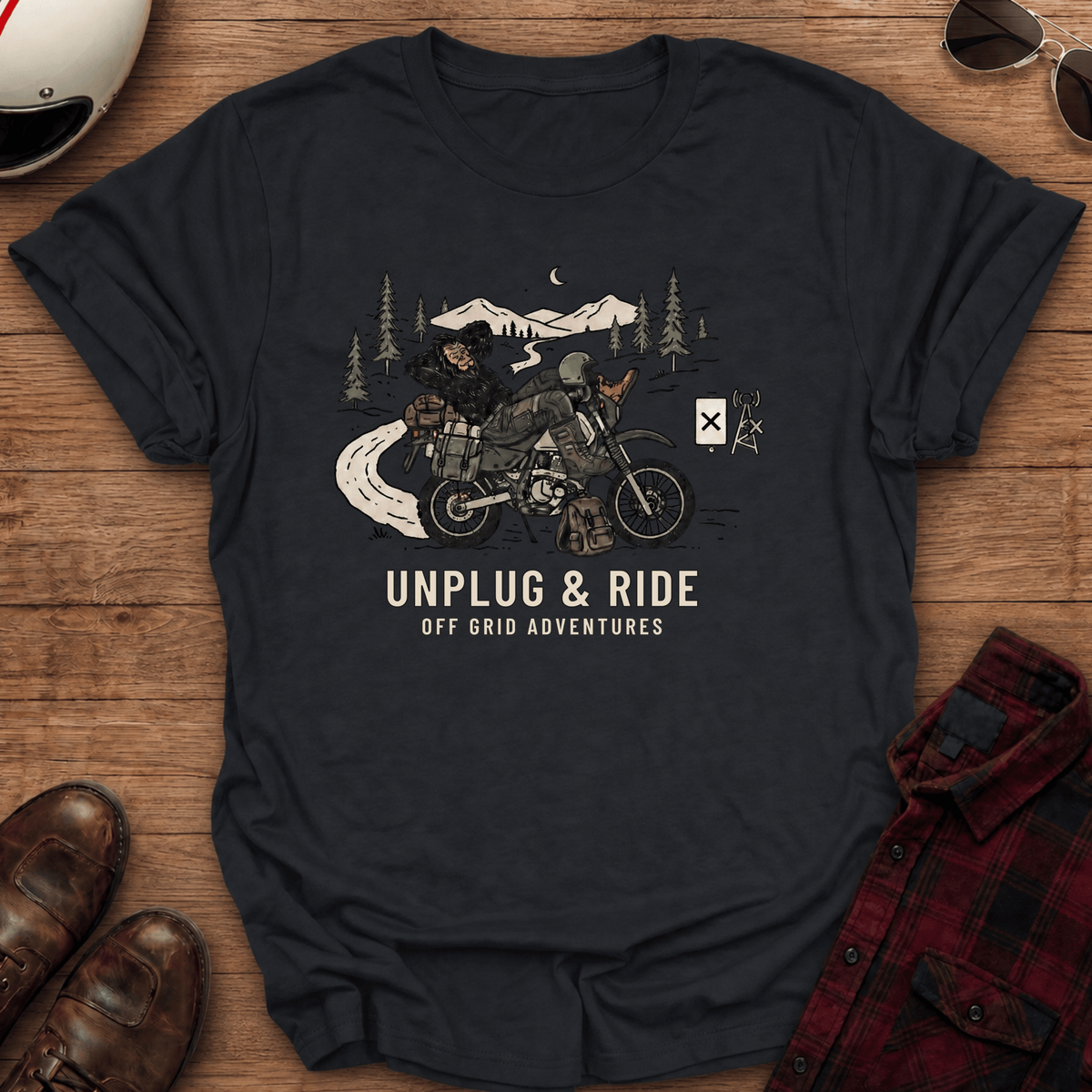 Unplug & Ride Motorcycle T-Shirt