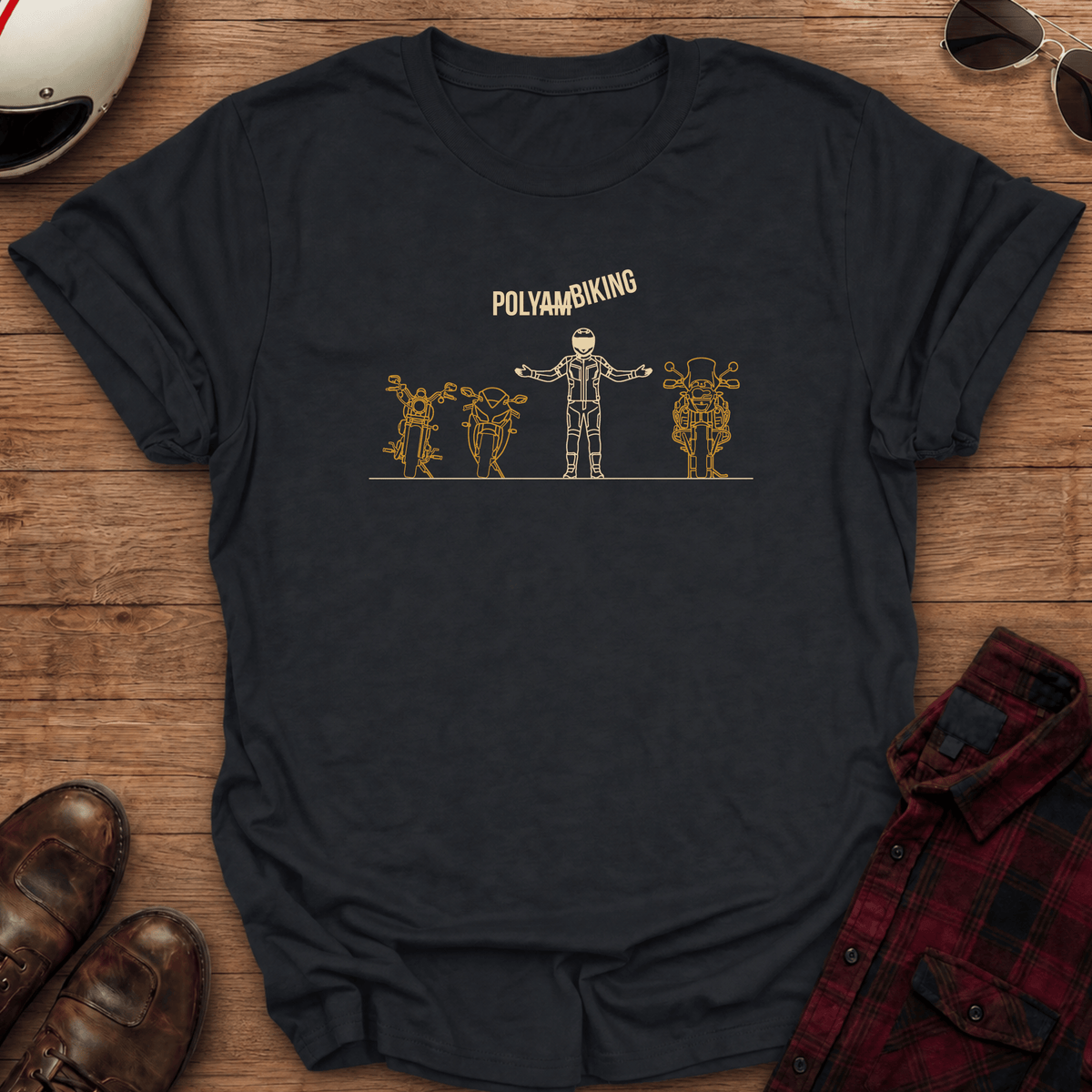 Poly-Biking Motorcycle T-Shirt