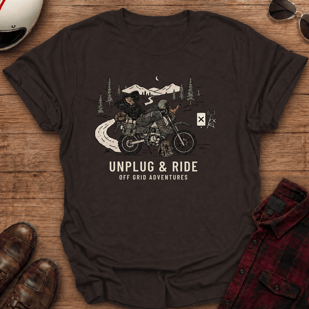 Unplug & Ride Motorcycle T-Shirt