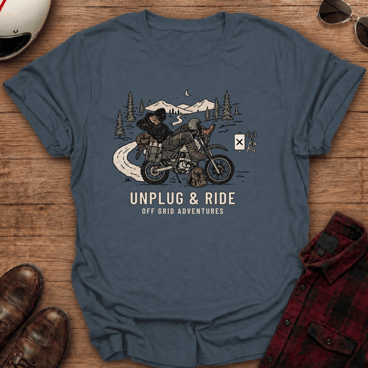 Unplug & Ride Motorcycle T-Shirt
