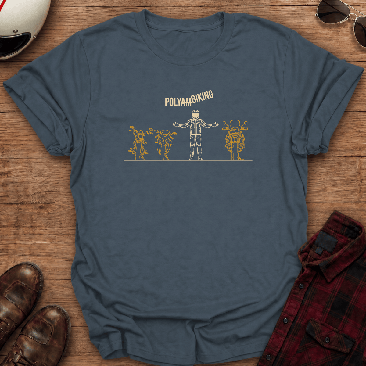 Poly-Biking Motorcycle T-Shirt