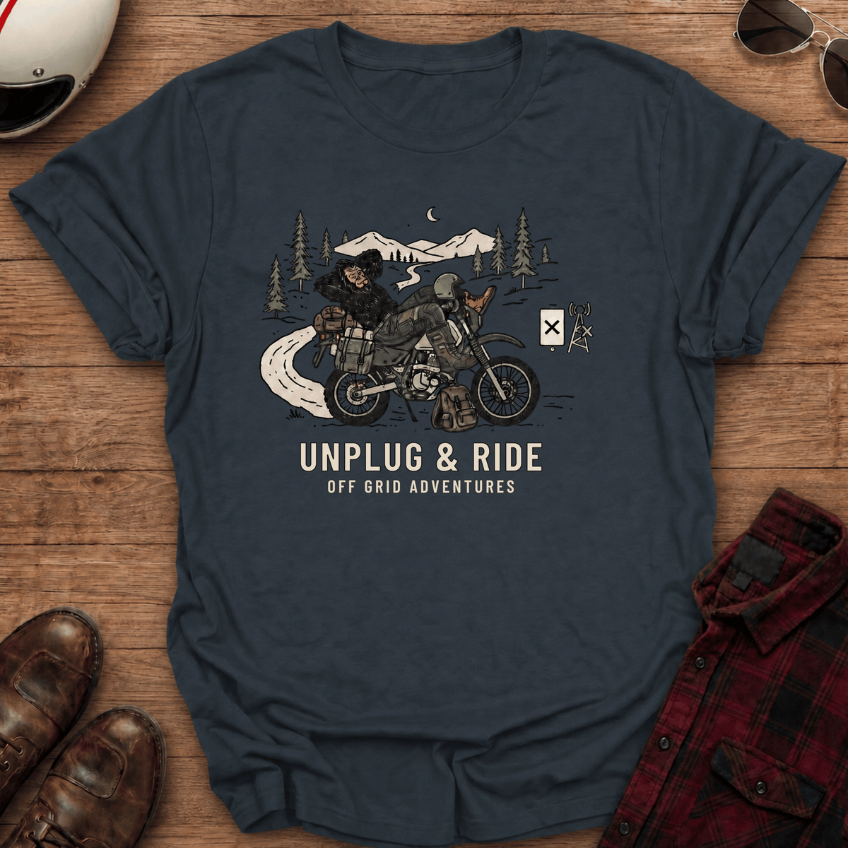 Unplug & Ride Motorcycle T-Shirt