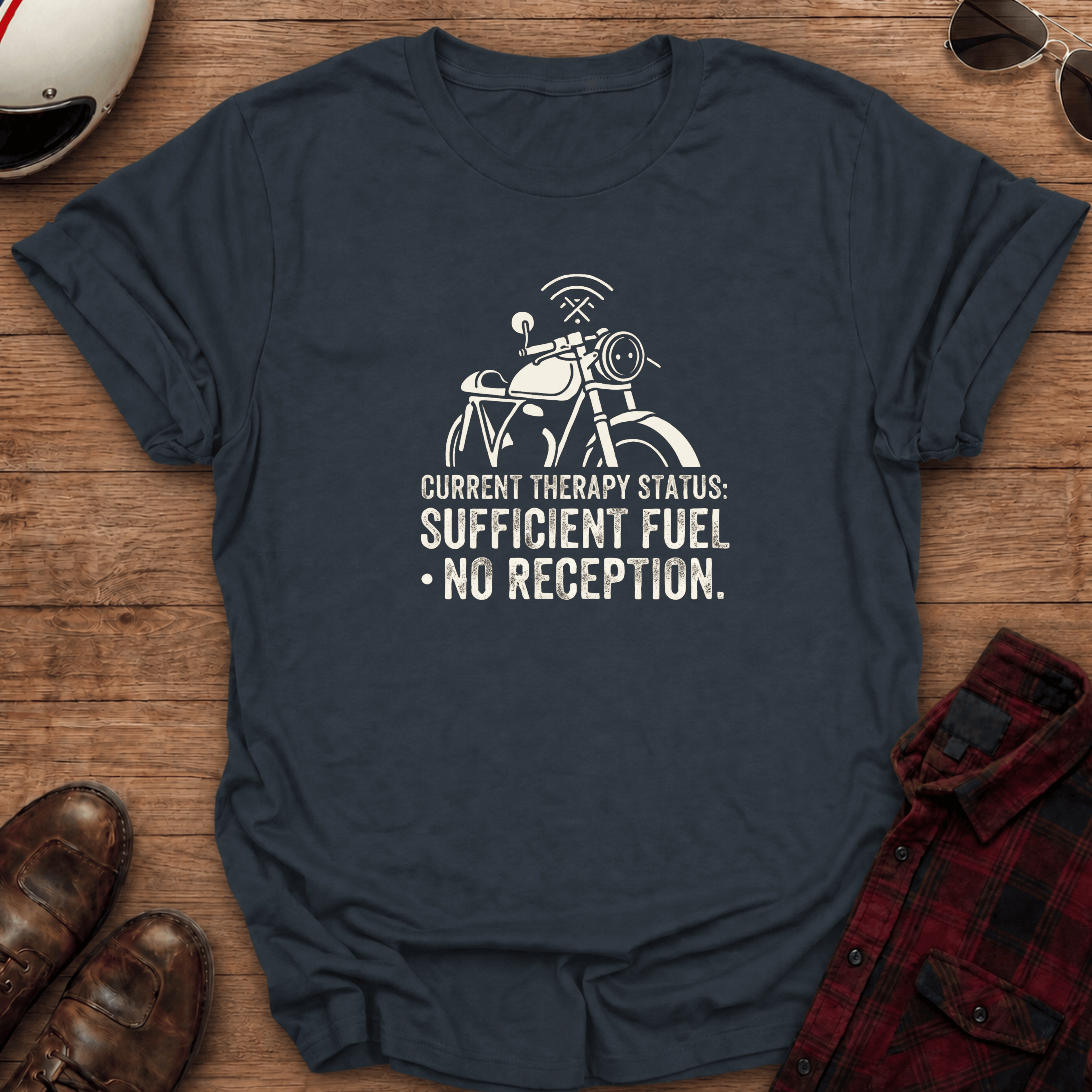 No Reception Motorcycle T-Shirt