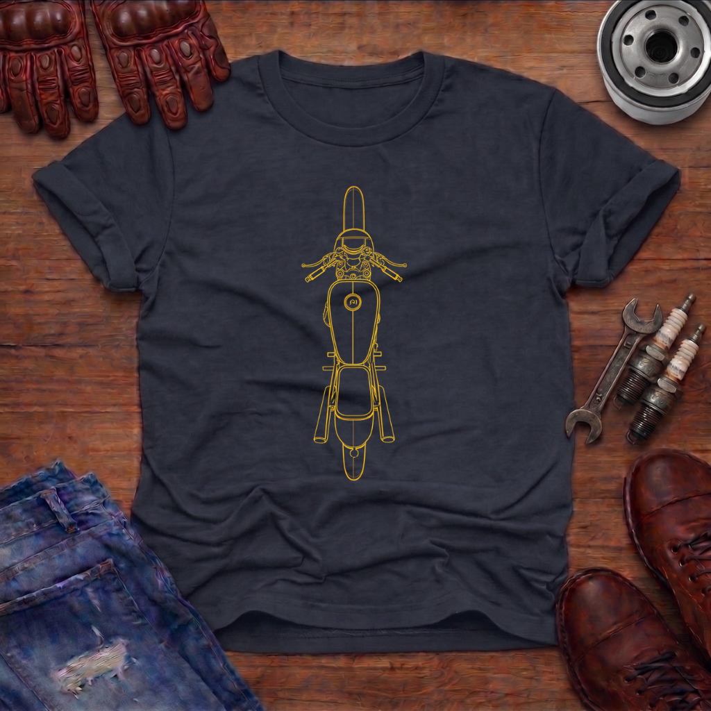 LineArt Motorcycle T-Shirt