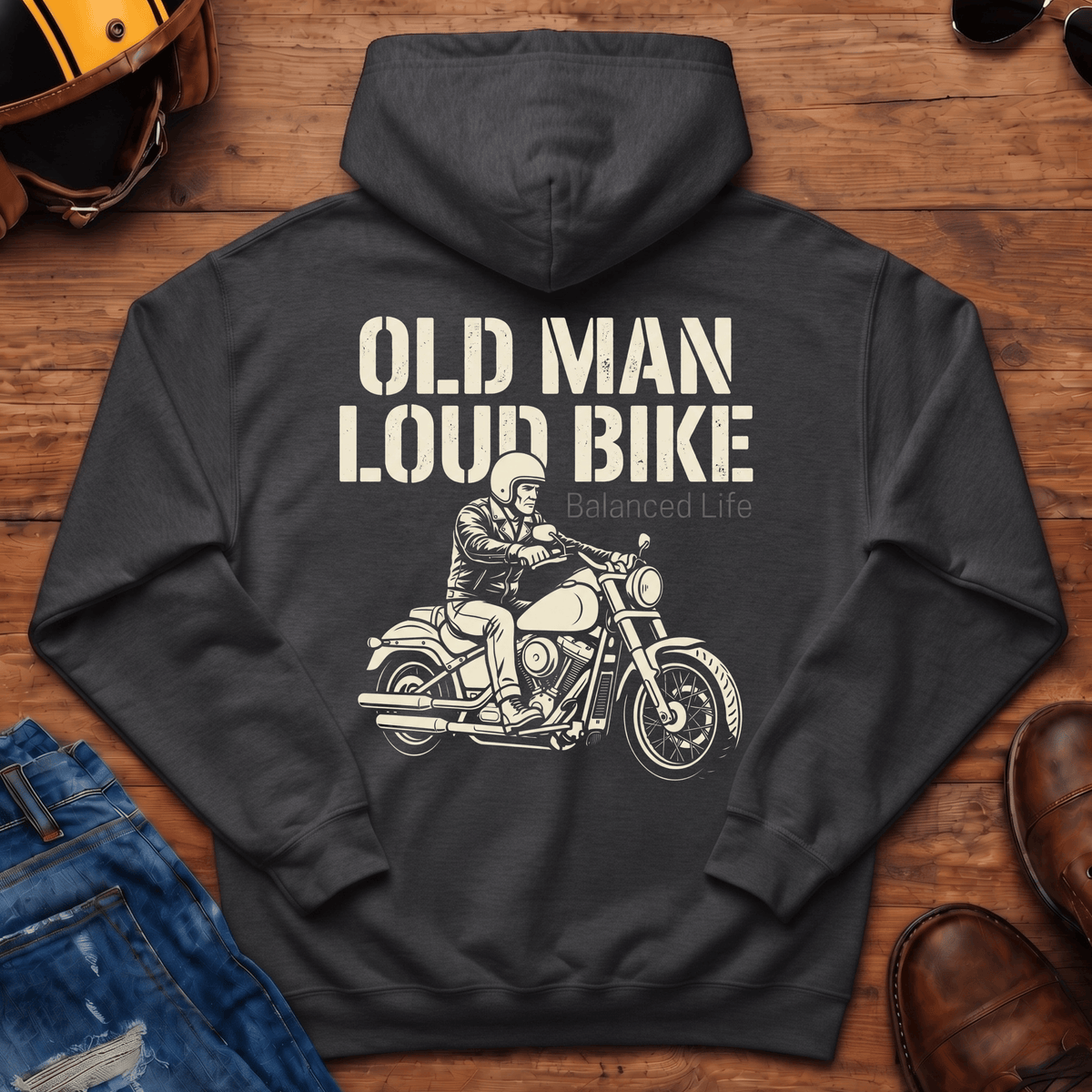 Old Man Loud Bike Hooded Sweatshirt