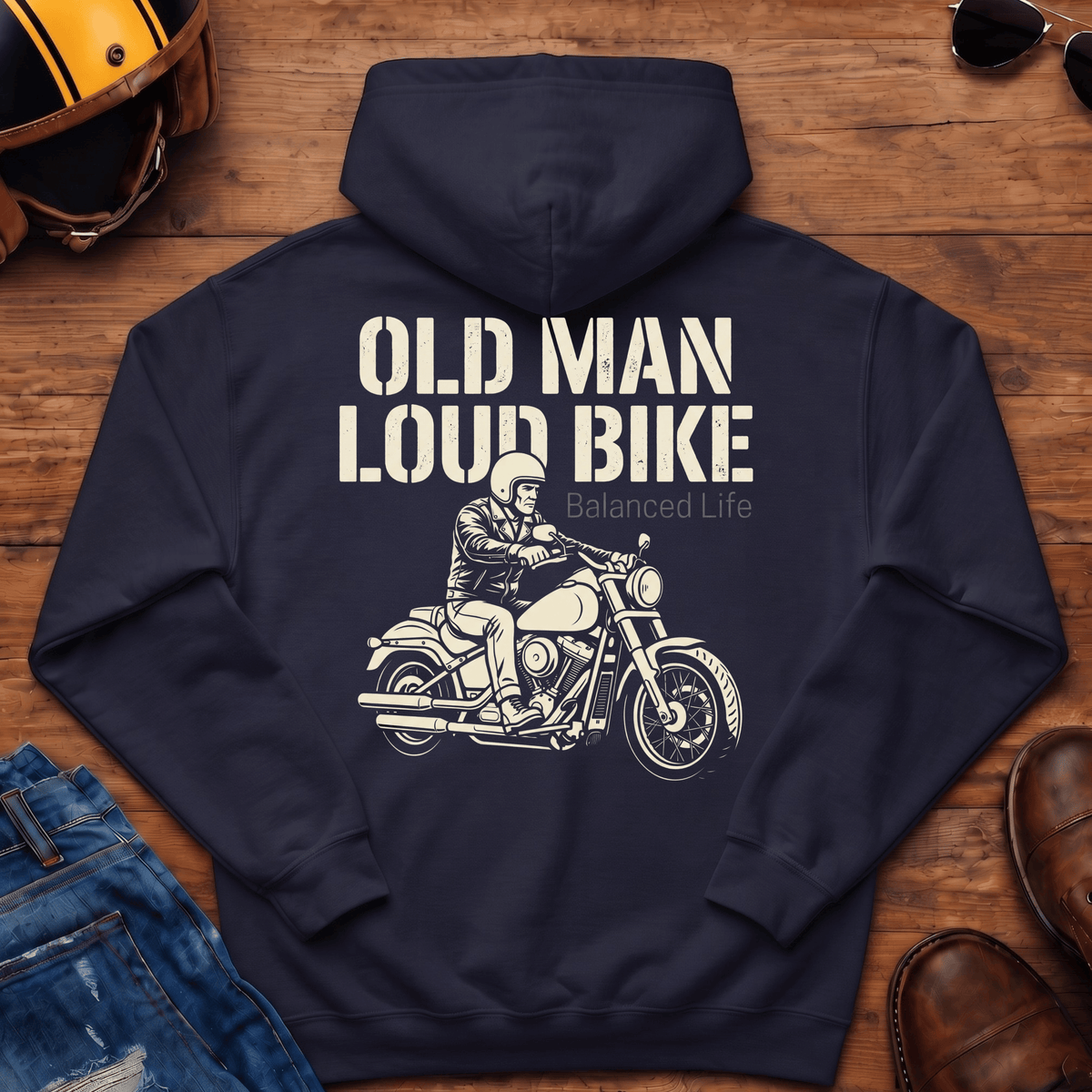 Old Man Loud Bike Hooded Sweatshirt