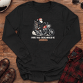 I Was Told There Would Be Cookies Santa Motorcycle Long Sleeve T-Shirt