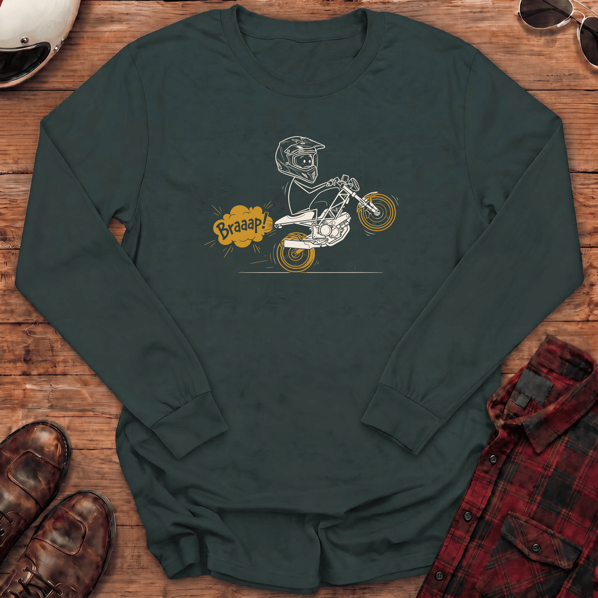 Braaap Wheelie Long Sleeve T-shirt
