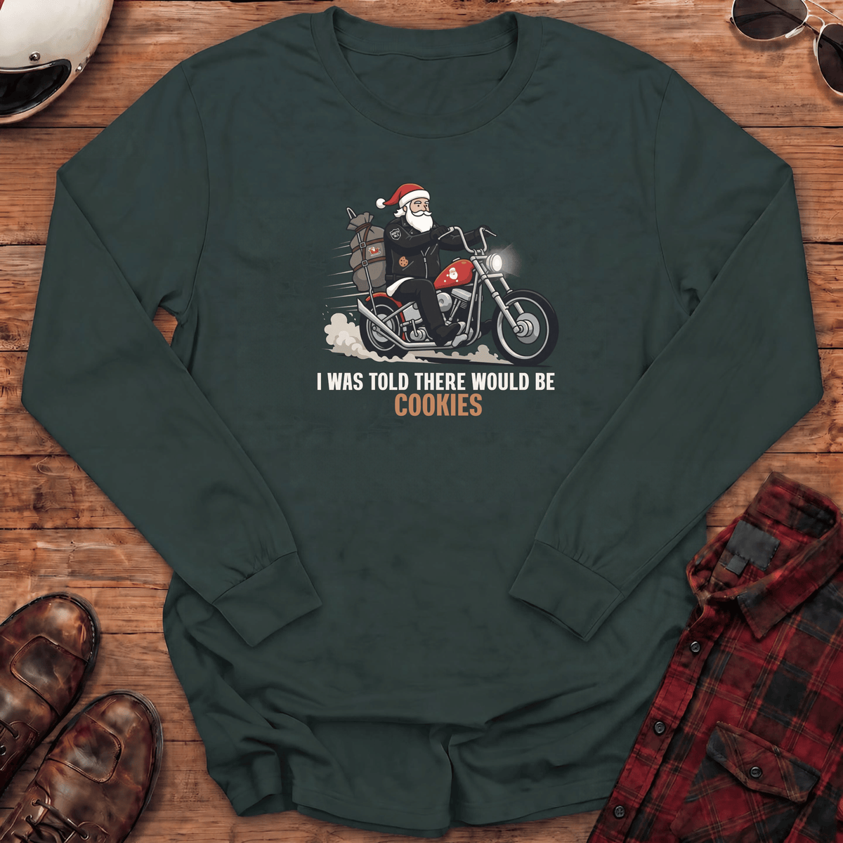I Was Told There Would Be Cookies Santa Long Sleeve T-Shirt