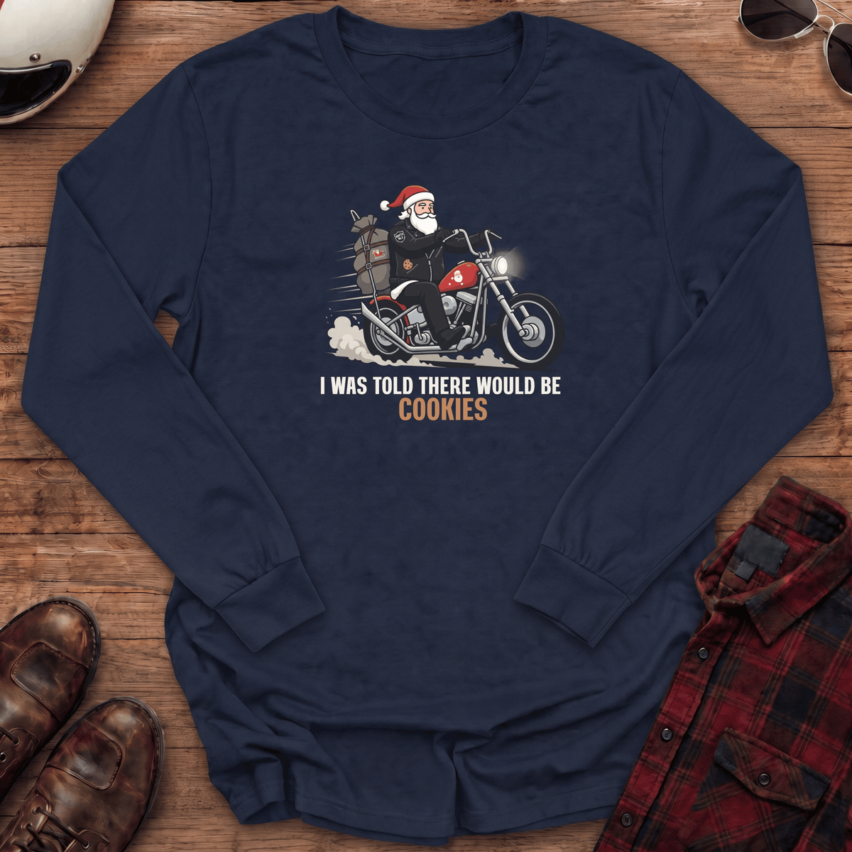 I Was Told There Would Be Cookies Santa Long Sleeve T-Shirt