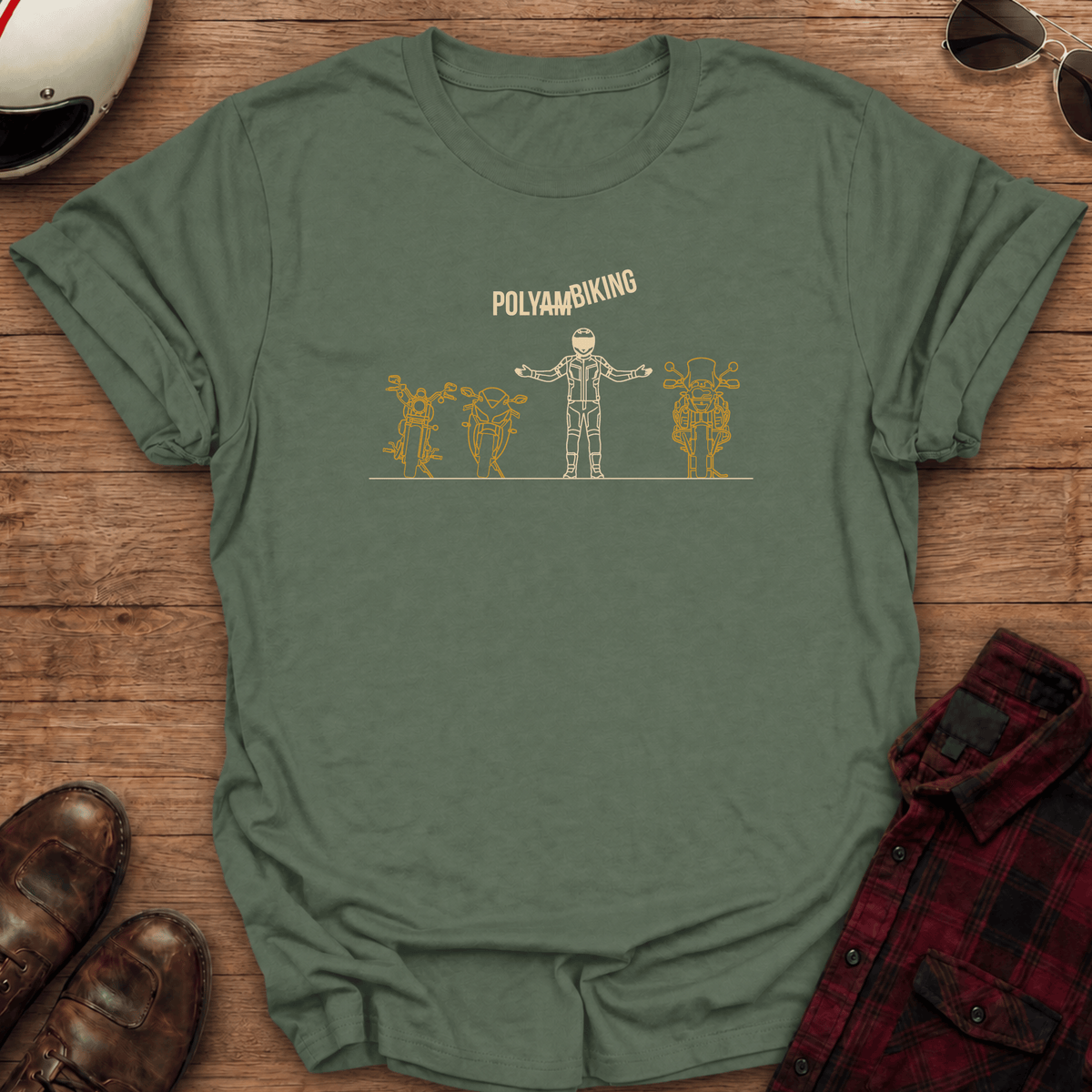 Poly-Biking Motorcycle T-Shirt