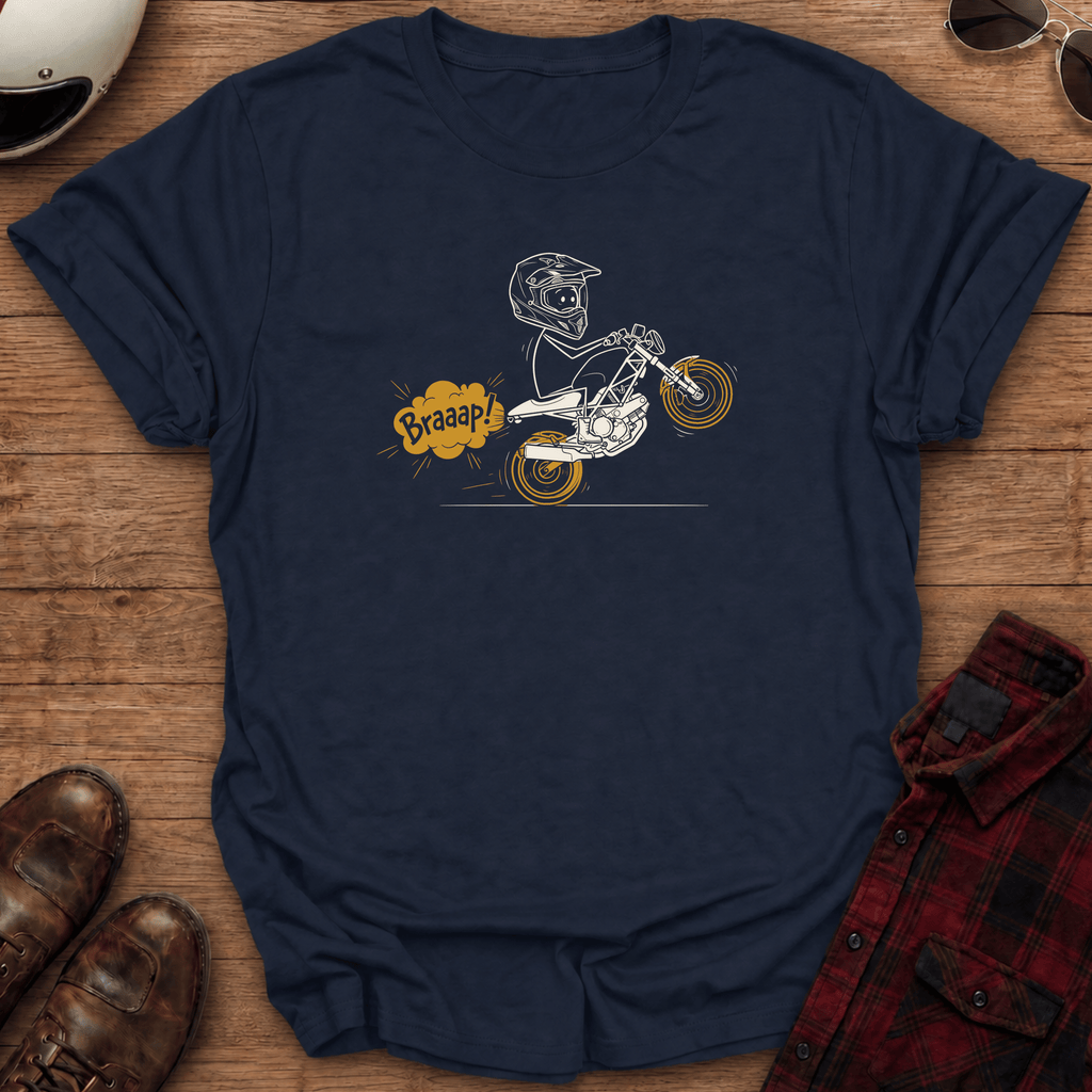 Braaap Wheelie Motorcycle T-Shirt