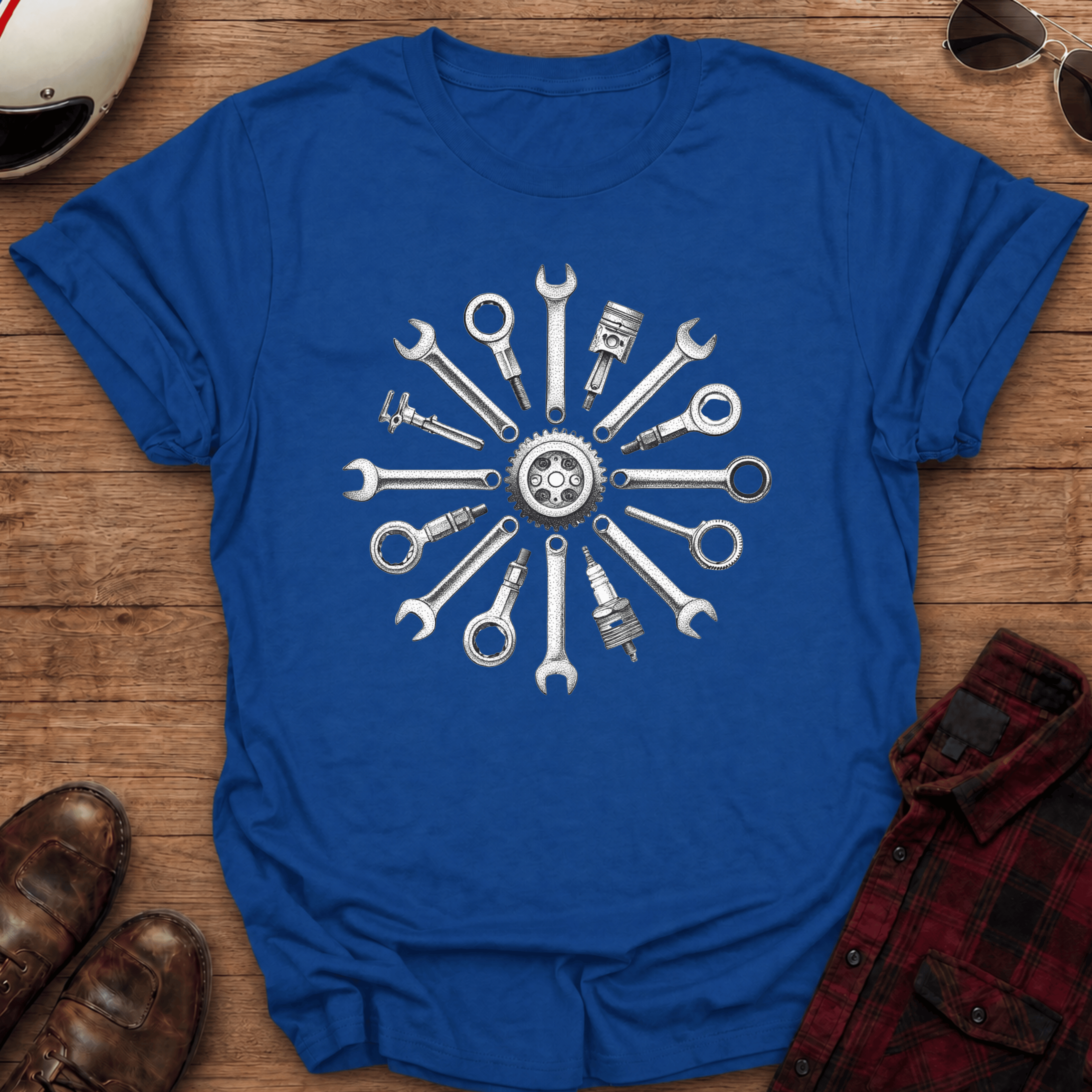 Mechanical Mandala Motorcycle T-Shirt
