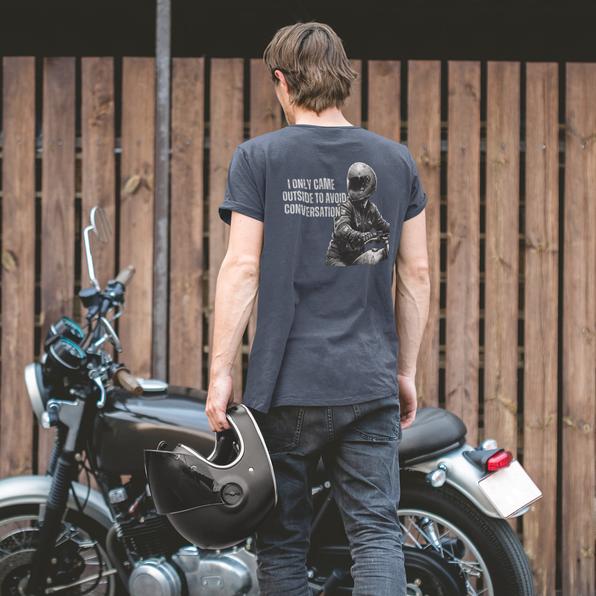 Avoid Conversation Back Print T-Shirt